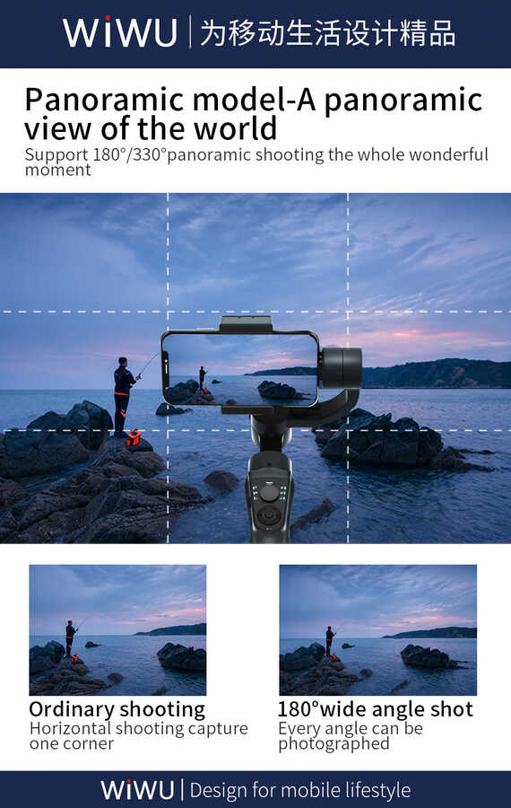 Wiwu 3-Axis S5B Gimbal Stabilizer Black