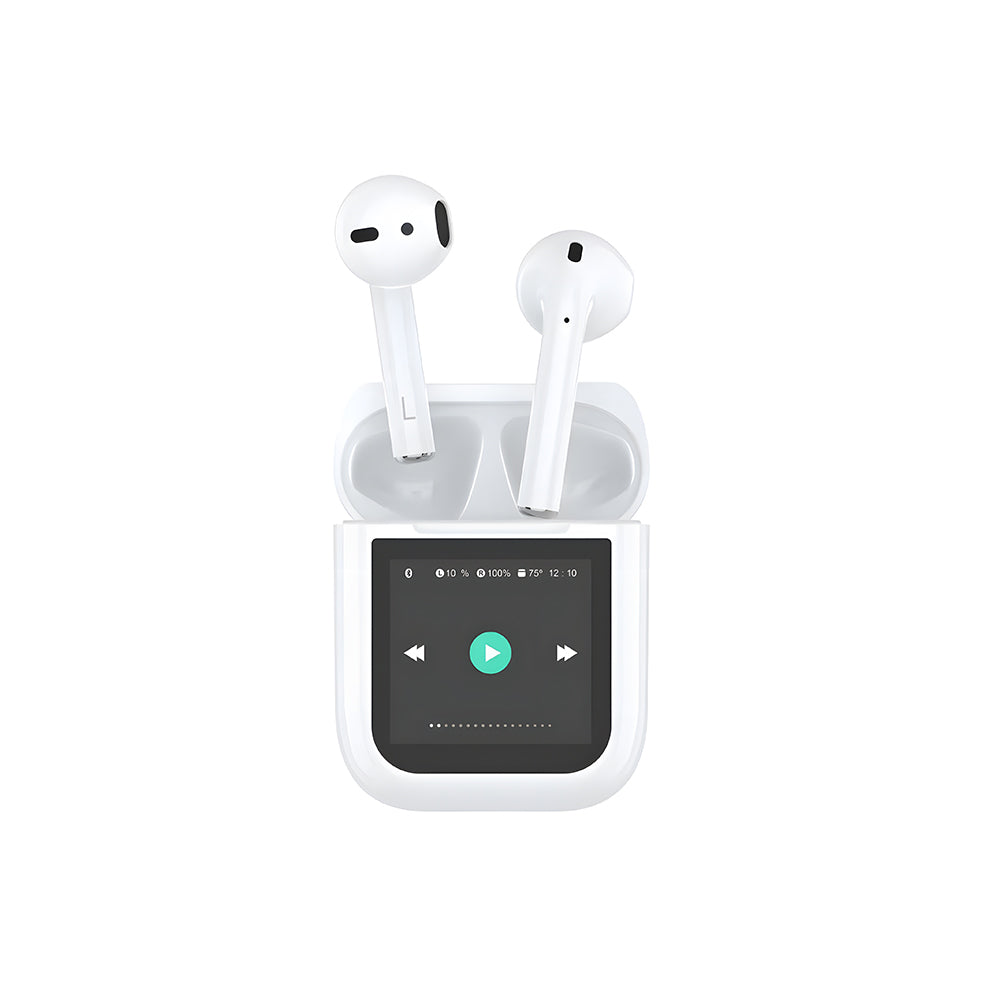 Wiwu Airbuds T24 Touch LCD Screen TWS Bluetooth Earphones v5.4 White