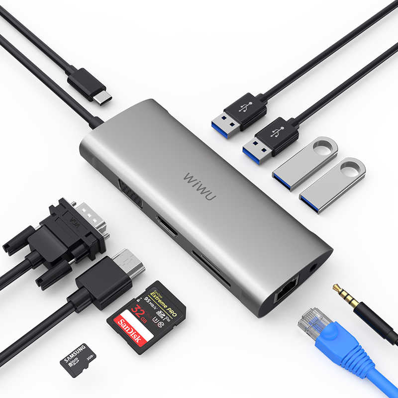 Wiwu Alpha 11 in 1 Type-C Hub Gray
