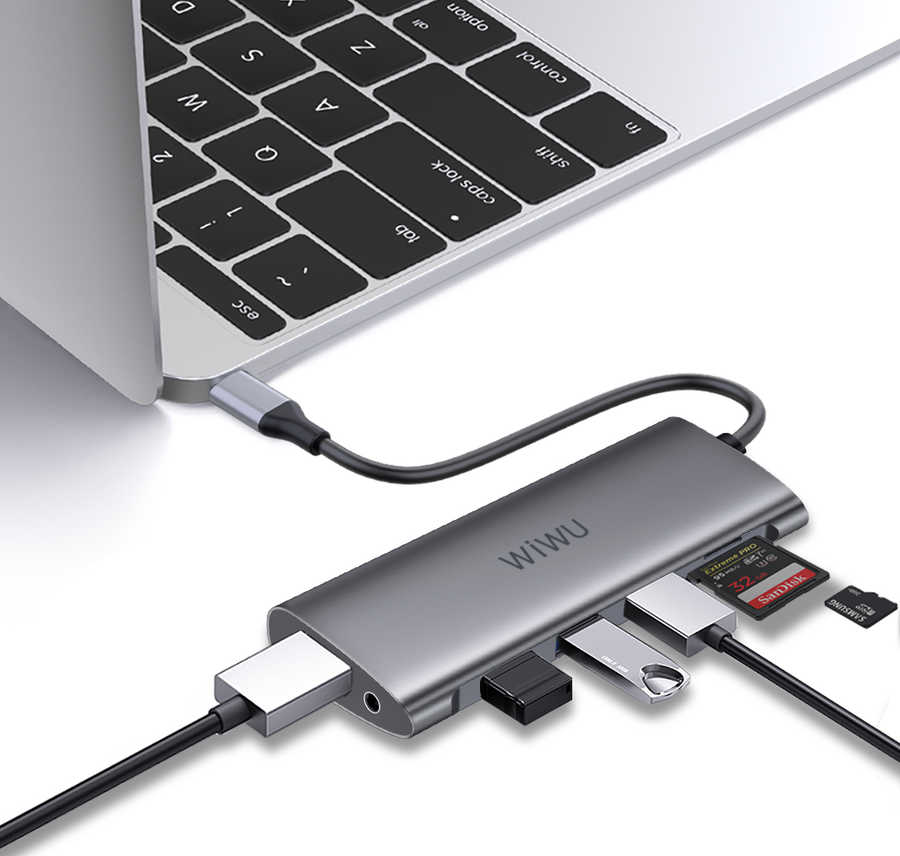 Wiwu Alpha 11312H 11 in 1 Type-C Hub Gray