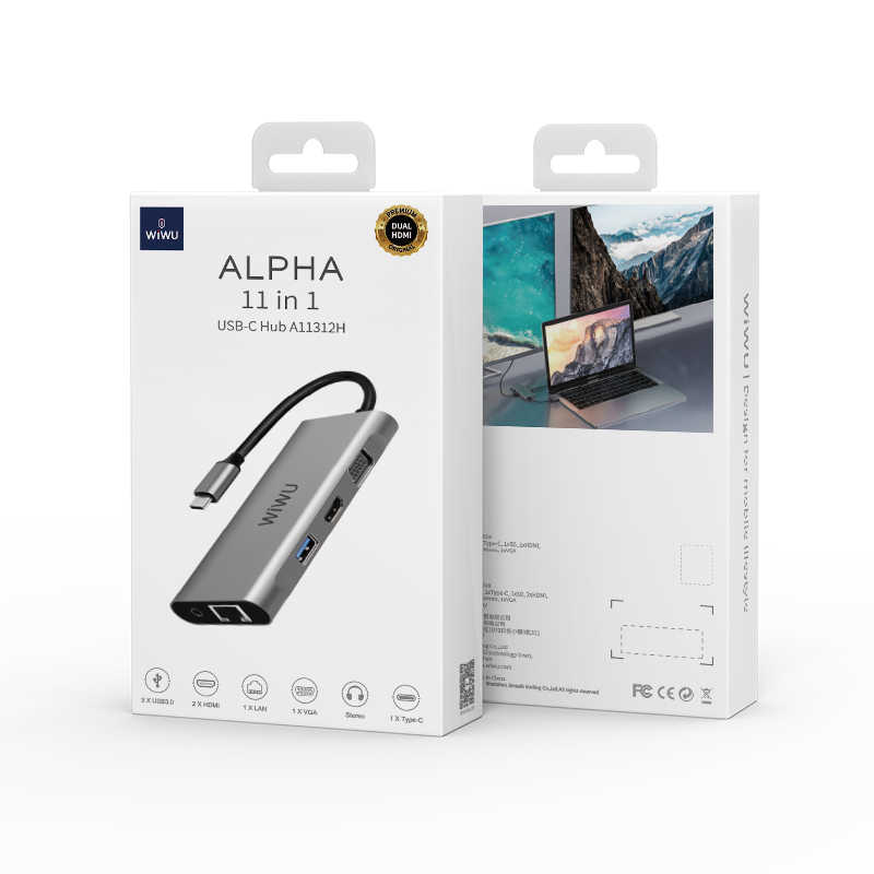 Wiwu Alpha 11312H 11 in 1 Type-C Hub Gray