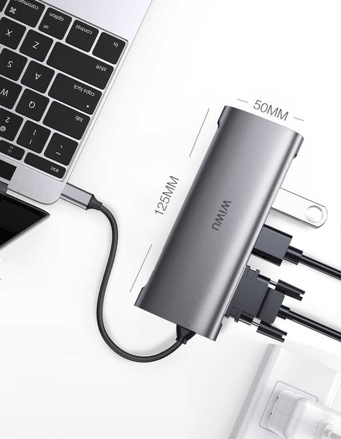 Wiwu Alpha 11312H 11 in 1 Type-C Hub Gray