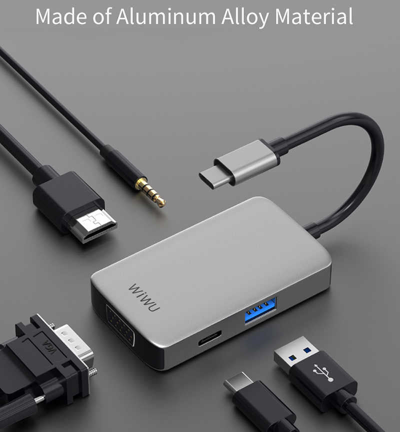 Wiwu Alpha 513HVP Type-C to VGA Adapter Silver