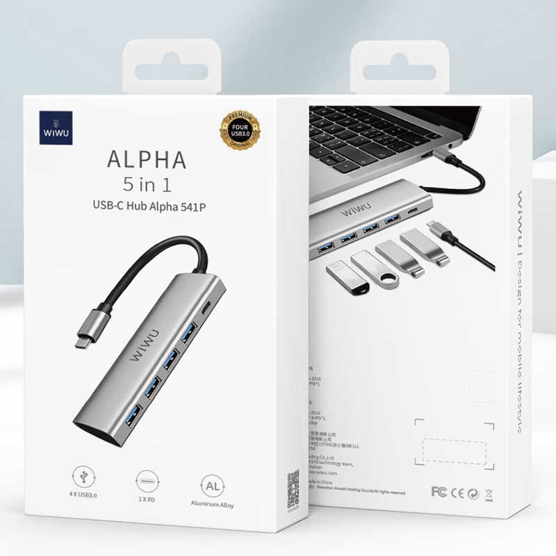 Wiwu Alpha 541P Type-C Hub Gray