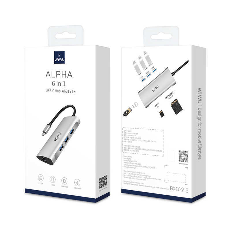 Wiwu Alpha 631STR Type-C Hub Silver