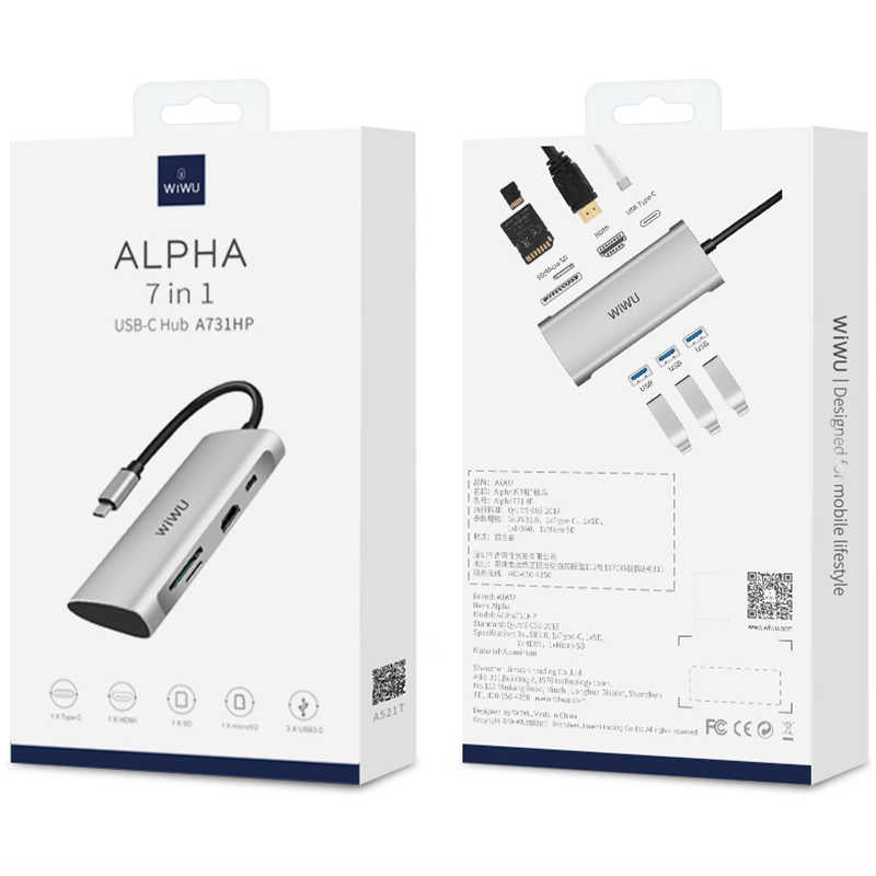 Wiwu Alpha 731HP Type-C Hub Gray