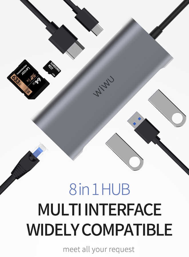 Wiwu Alpha 831HRT Type-C Hub Gray