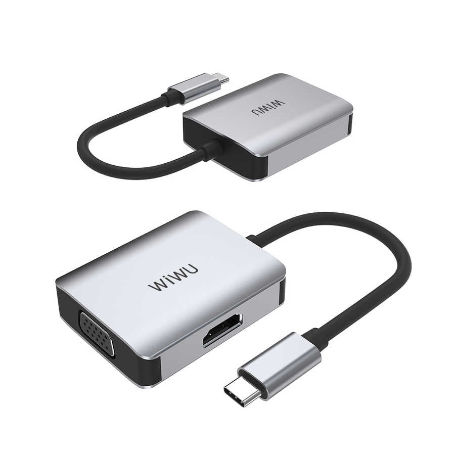 Wiwu Alpha A20VH 2 in 1 Type-C Hub Gray