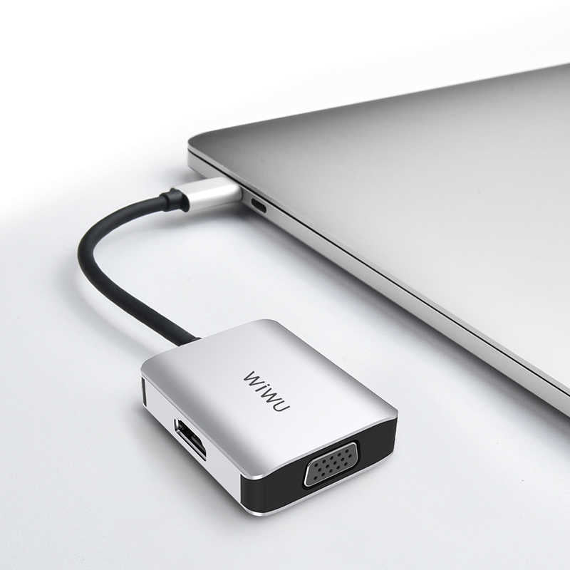 Wiwu Alpha A20VH 2 in 1 Type-C Hub Gray