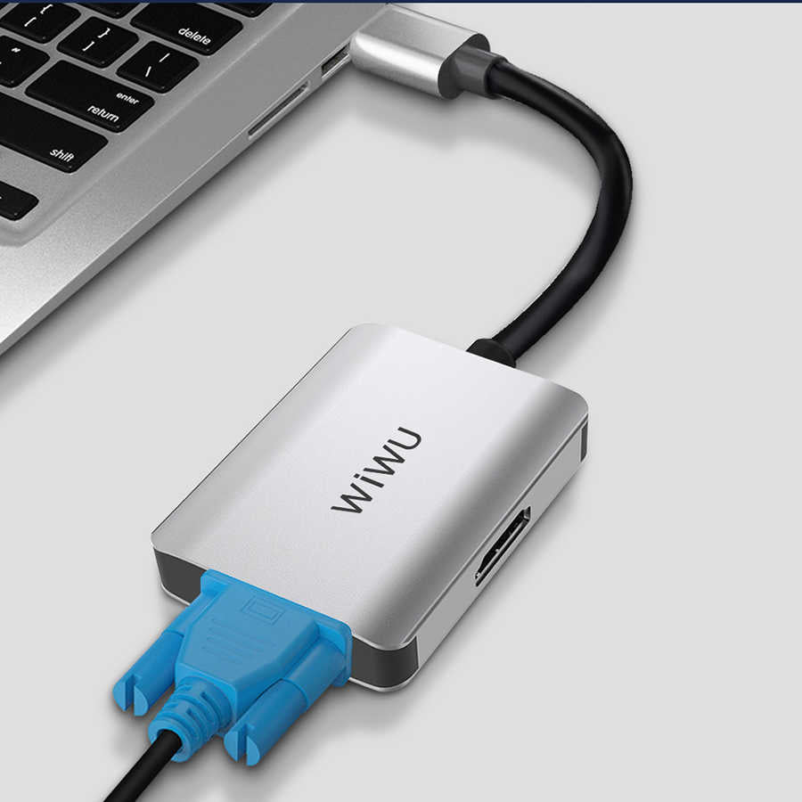 Wiwu Alpha A20VH 2 in 1 Type-C Hub Gray
