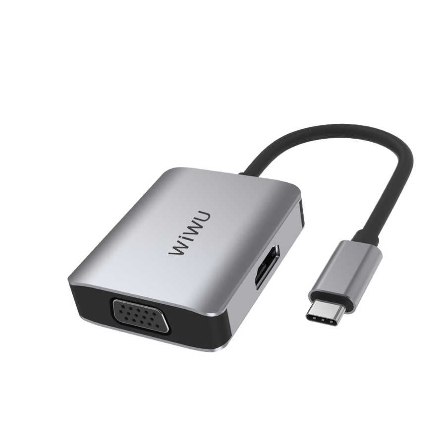 Wiwu Alpha A20VH 2 in 1 Type-C Hub Gray