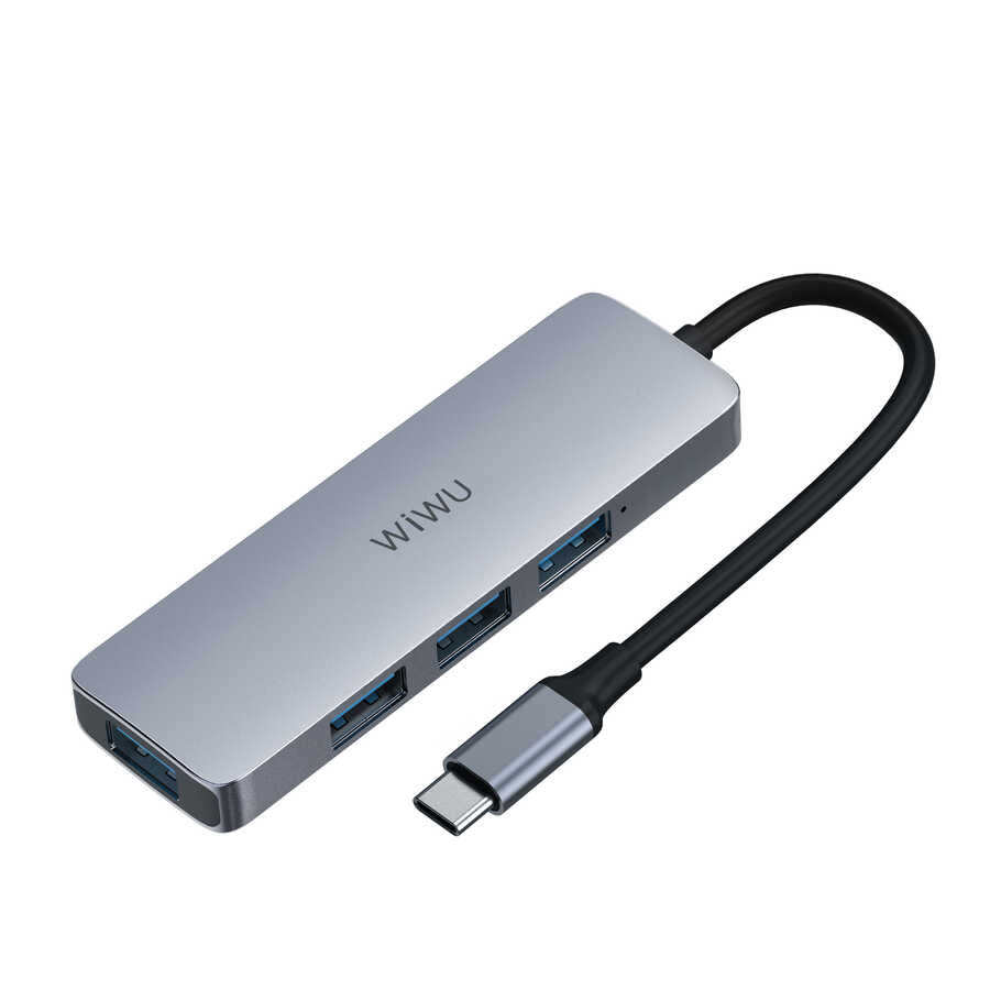 Wiwu Alpha A440 Pro 4 in 1 Type-C Hub 4 USB Duplicate Gray