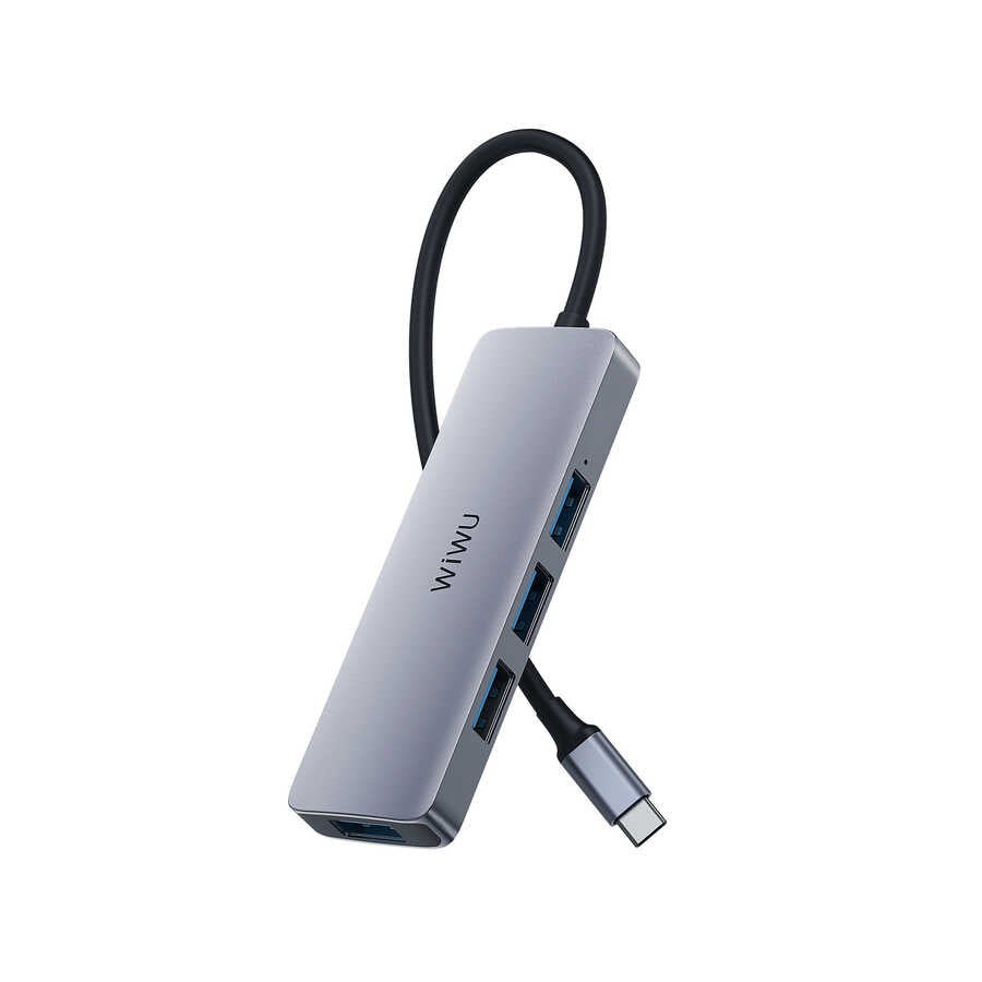 Wiwu Alpha A440 Pro 4 in 1 Type-C Hub 4 USB Duplicate Gray