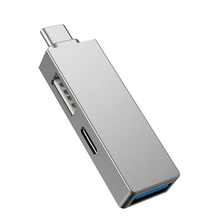 Wiwu Alpha T02 Pro 3 in 1 Type-C Hub PD Port USB Duplicate Gray