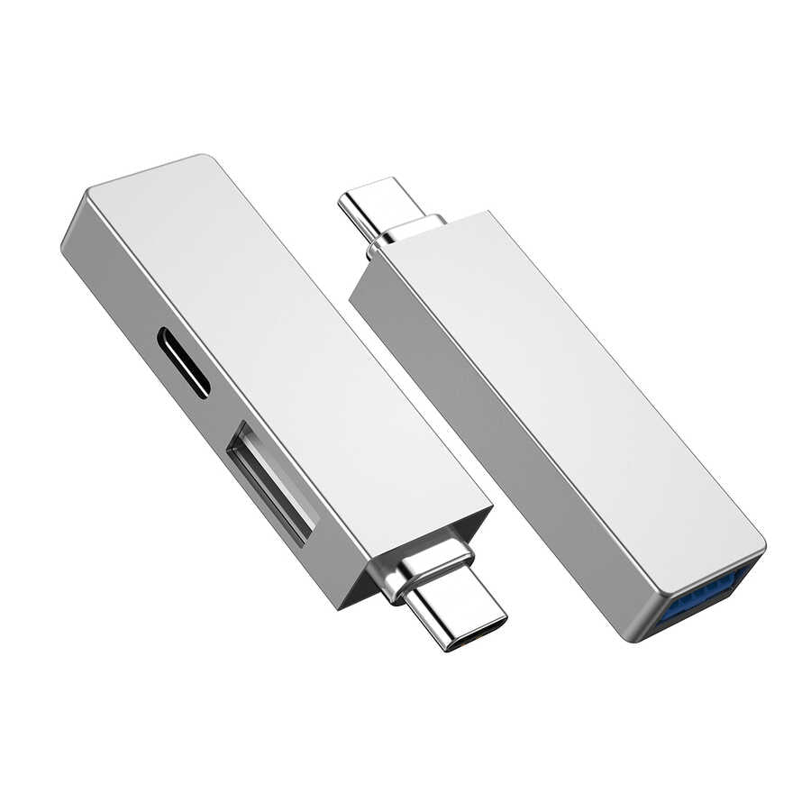 Wiwu Alpha T02 Pro 3 in 1 Type-C Hub PD Port USB Duplicate Gray
