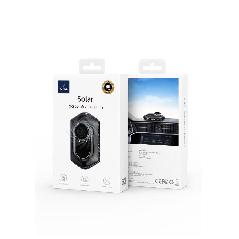 Wiwu AR-002 Solar Rotatable Aroma Therapy Scented Vehicle Parking Numberer Black