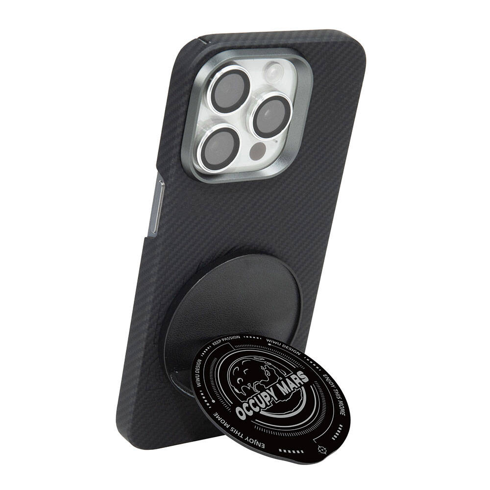 Wiwu B1 Magnetic Occupy Mars Design Finger Ring Stand Black