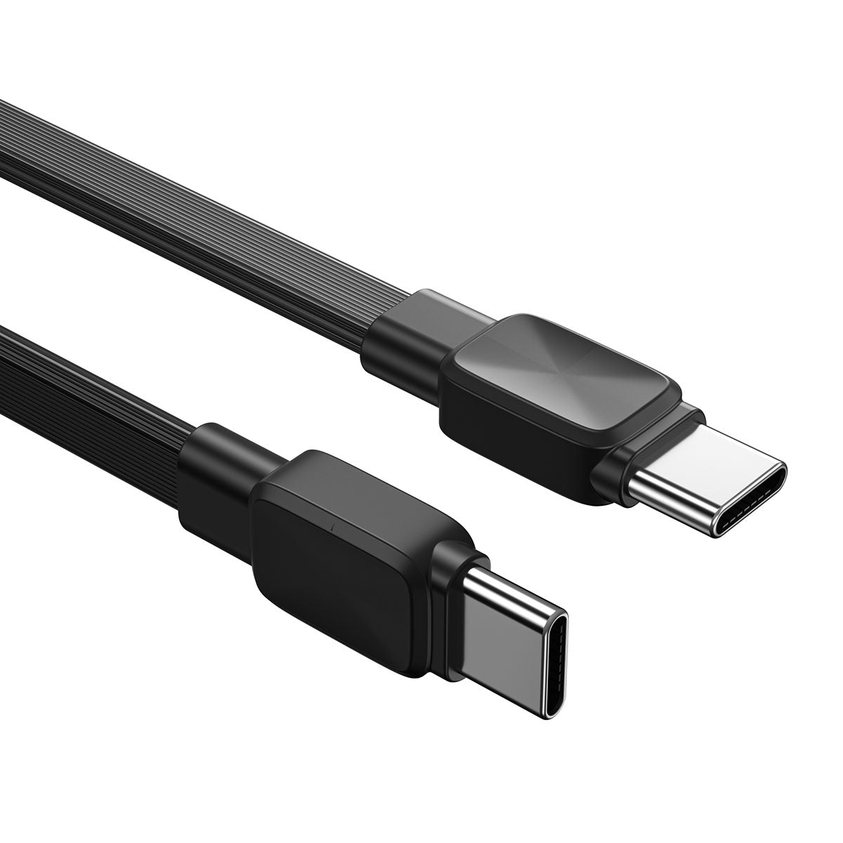 Wiwu Bravo Wİ-C004 Flat Design 60W Fast Charging Type-C to Type-C PD Cable 1M Black