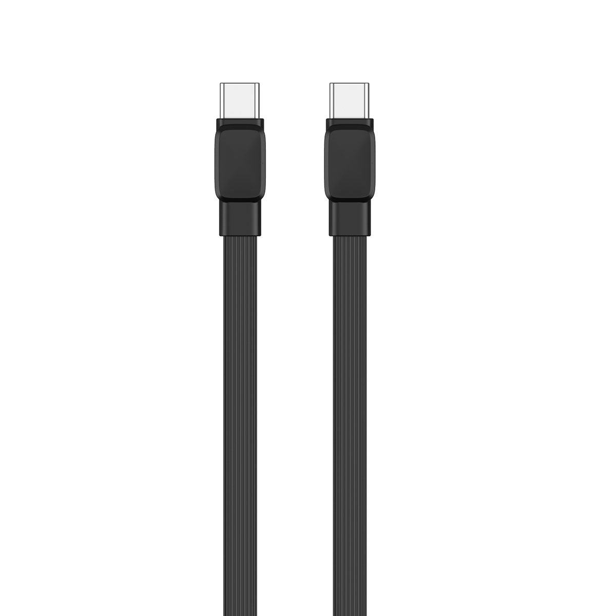 Wiwu Bravo Wİ-C004 Flat Design 60W Fast Charging Type-C to Type-C PD Cable 1M Black