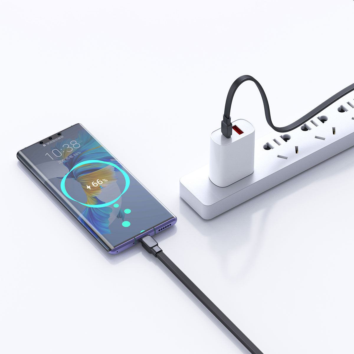 Wiwu Bravo Wİ-C004 Flat Design 60W Fast Charging Type-C to Type-C PD Cable 1M Black