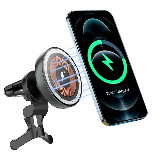 Wiwu CH-309 In-Car Magnetic Wireless Charging Phone Holder Ventilation Design Black