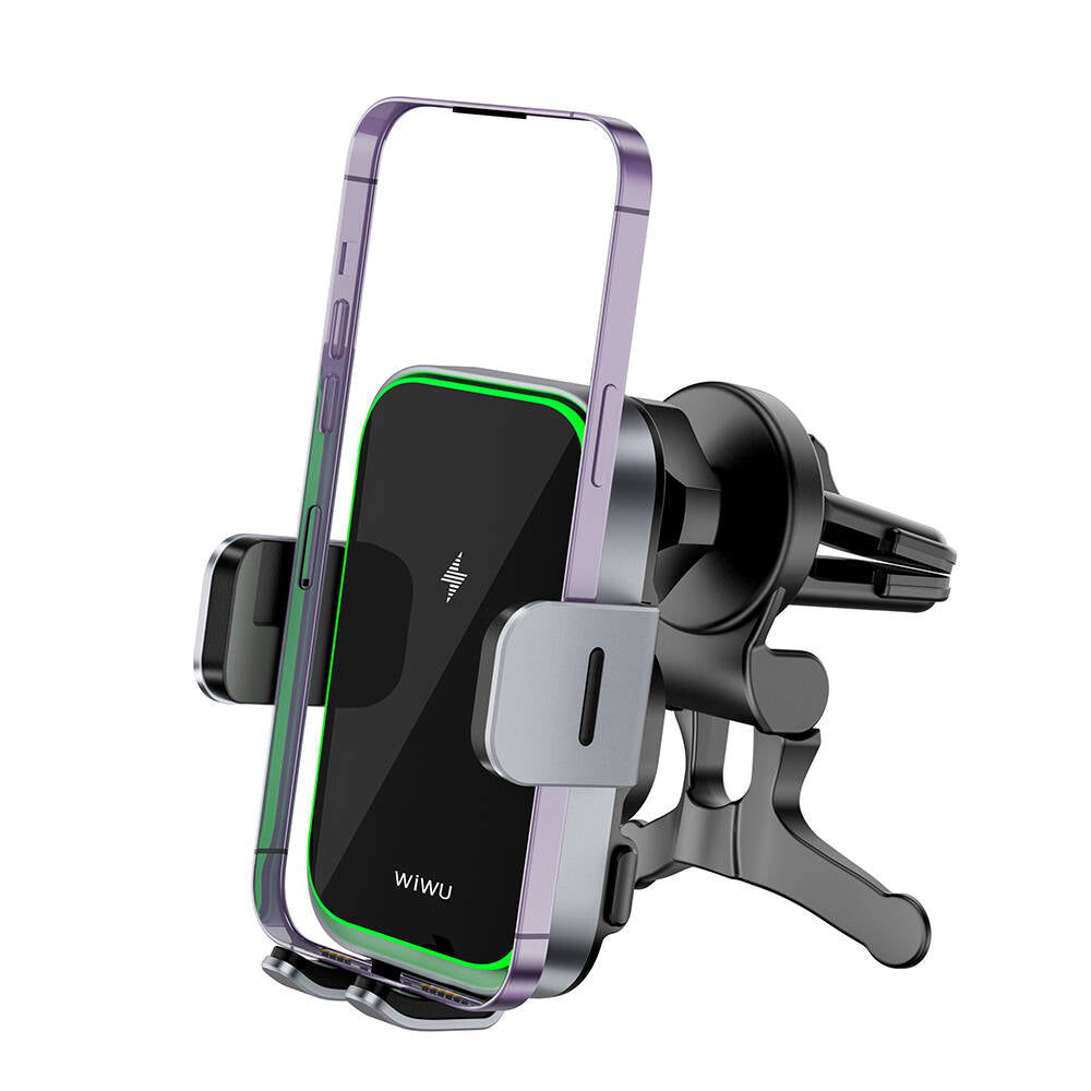 Wiwu CH-313 Wireless Charging Extendable Suction Cup Car Phone Holder Black