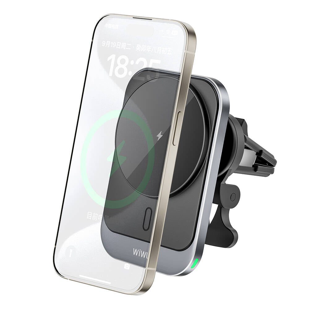 Wiwu CH-314 Magnetic Wireless Charging Car Phone Holder Ventilation Design Black
