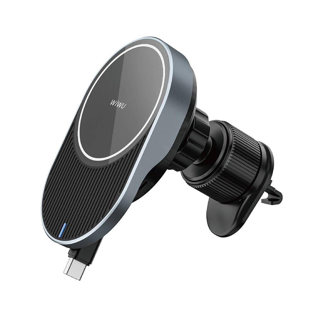 Wiwu CH-315 Lacey Magnetic Wireless Charging In-Car Phone Holder Ventilation Design Gray