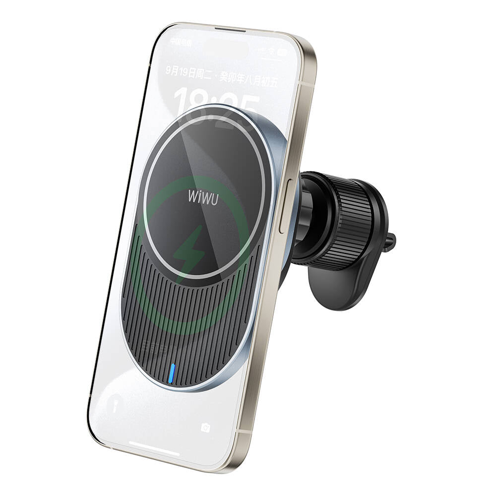 Wiwu CH-315 Lacey Magnetic Wireless Charging In-Car Phone Holder Ventilation Design Gray