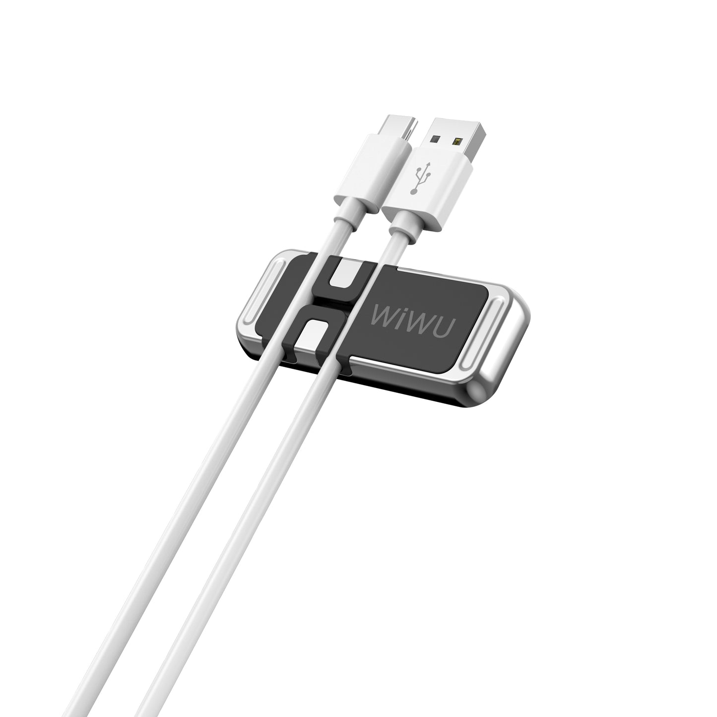Wiwu CH011 Magnetic Flat Floor Version Car Phone Holder with Cable Organizer Silver