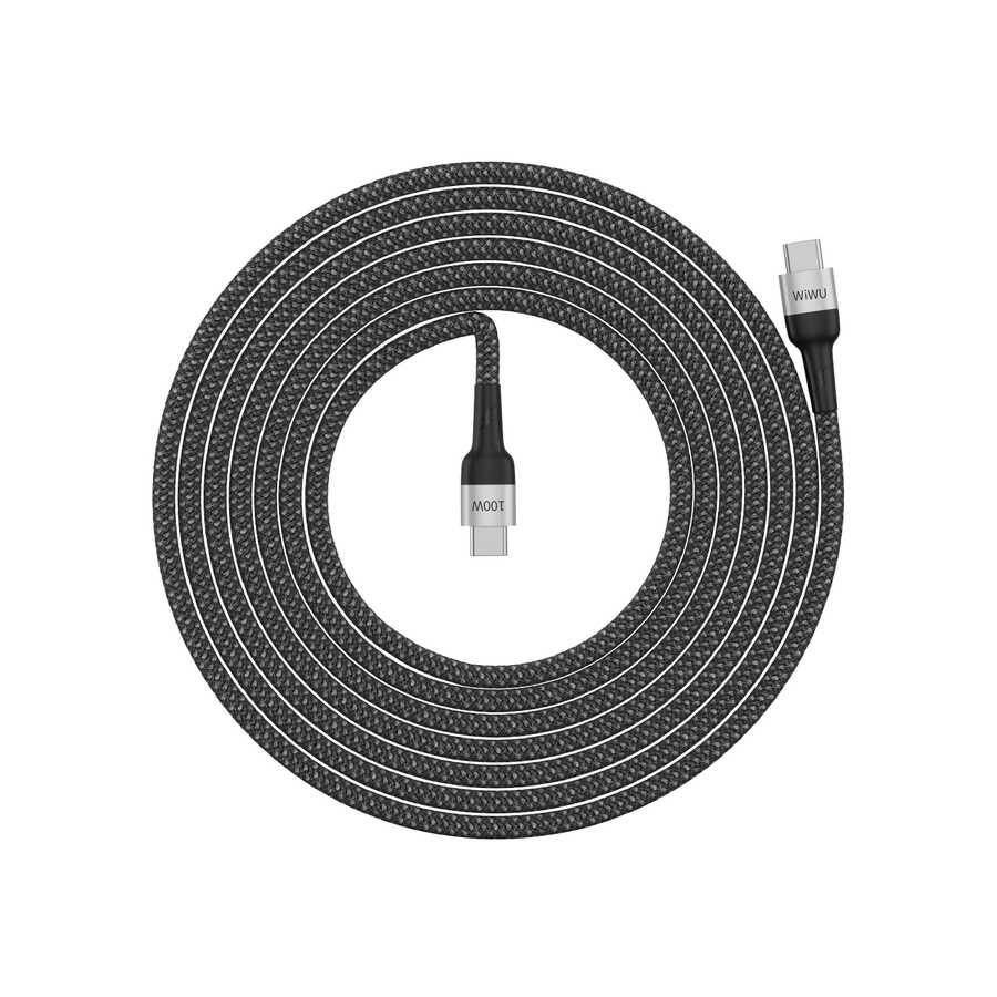 Wiwu Cyclone F15 Type-C to Type-C PD Data Cable 480Mbps 100W 1.5 meters Gray