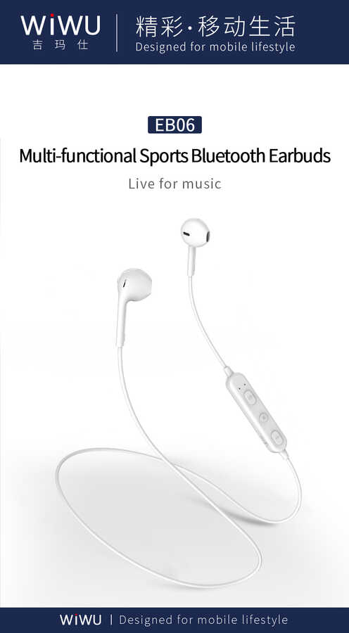 Wiwu Ear Zero Bluetooth Headphones White