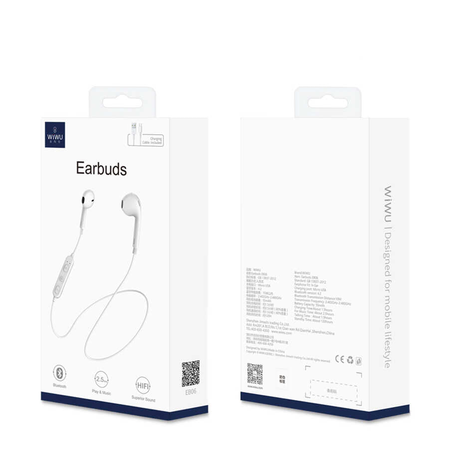 Wiwu Ear Zero Bluetooth Headphones White