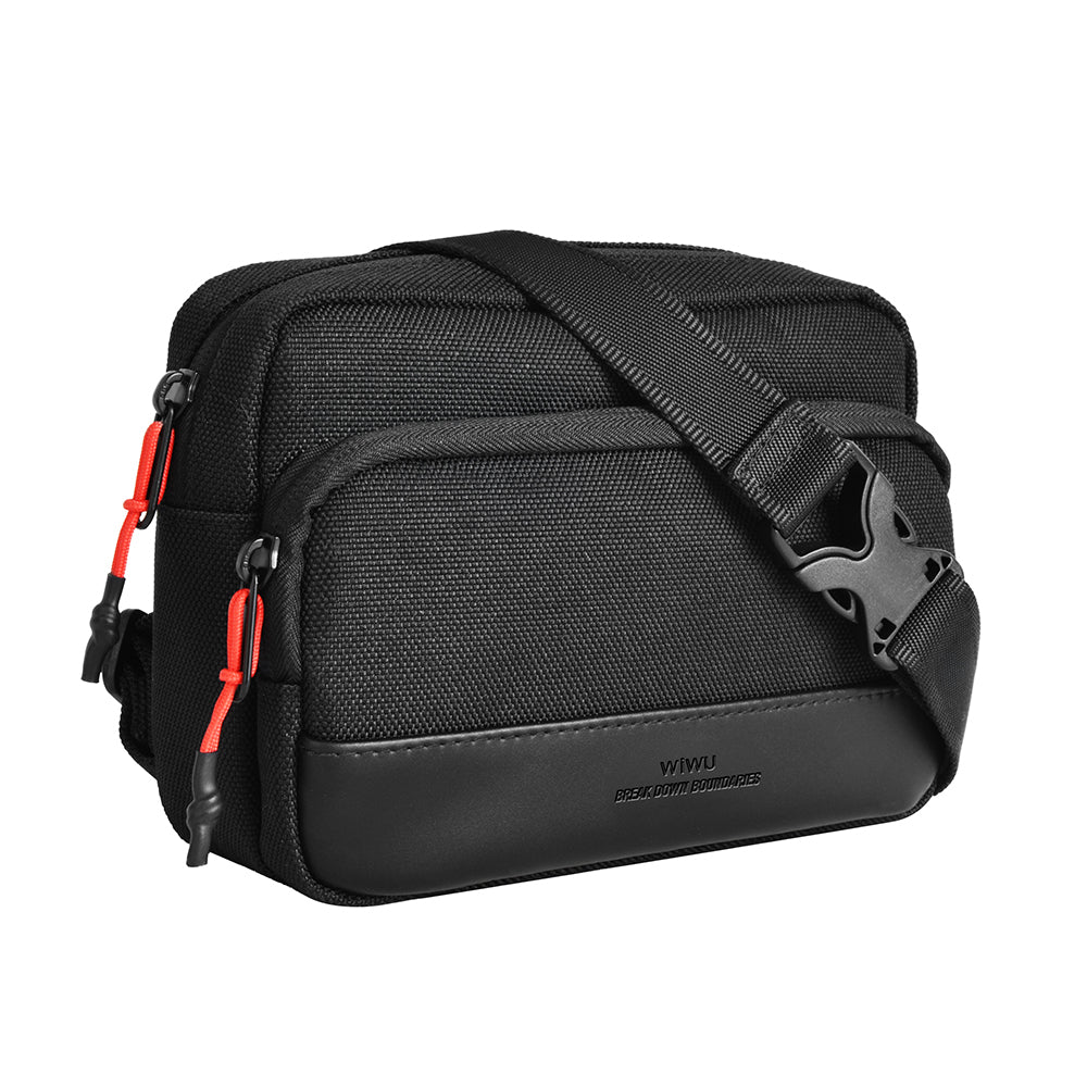 Wiwu Essen Series Water-Resistant 1200D Polyester Fabric Crossbody Bag Black