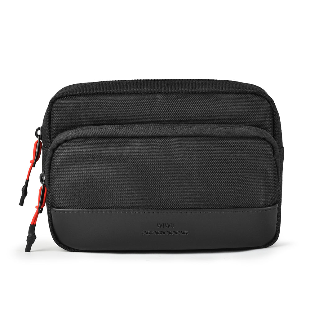 Wiwu Essen Series Water-Resistant 1200D Polyester Fabric Crossbody Bag Black