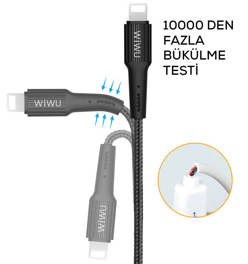Wiwu G30 Gear Charging Lightning Cable Black