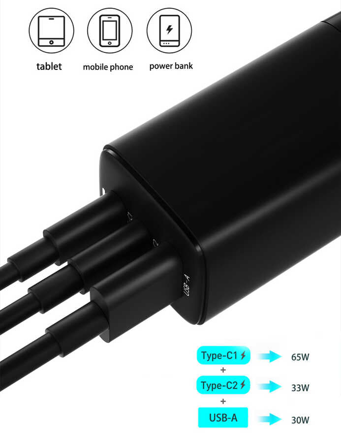 Wiwu GaN Tech GTC6521-65W Power Adapter Black