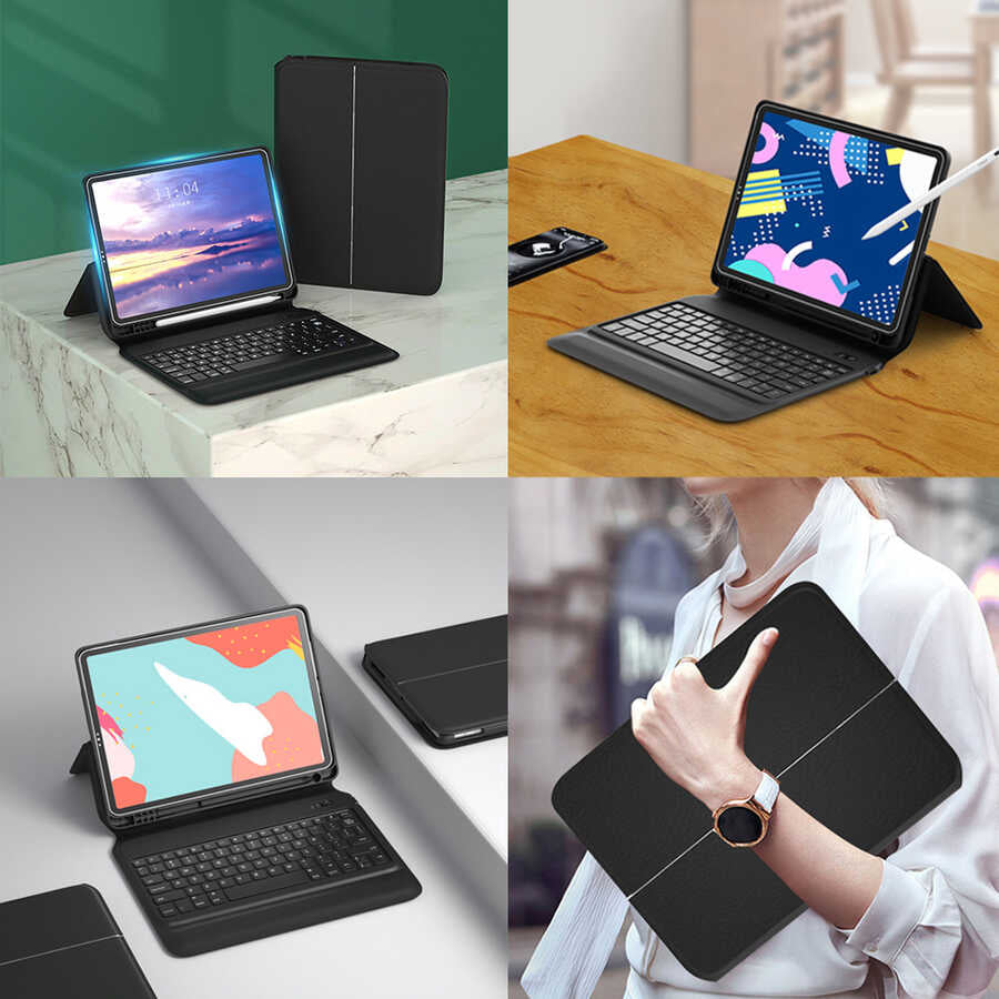 Wiwu Keyboard Folio Kablosuz Klavyeli Kılıf Siyah