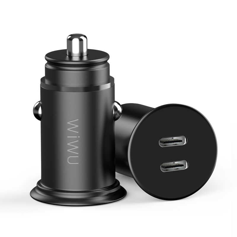 Wiwu King Kong PC400 Dual Type-C PD 40W Car Charger Black