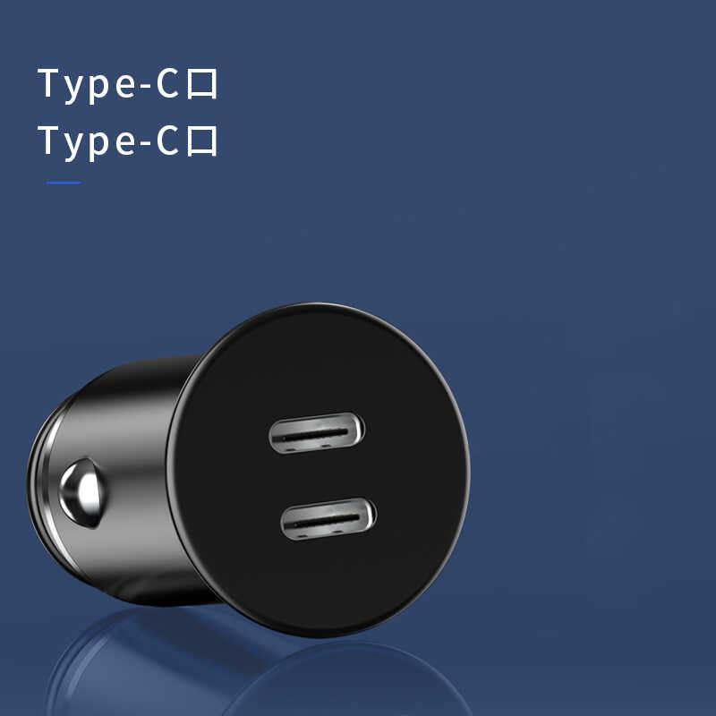 Wiwu King Kong PC400 Dual Type-C PD 40W Car Charger Black