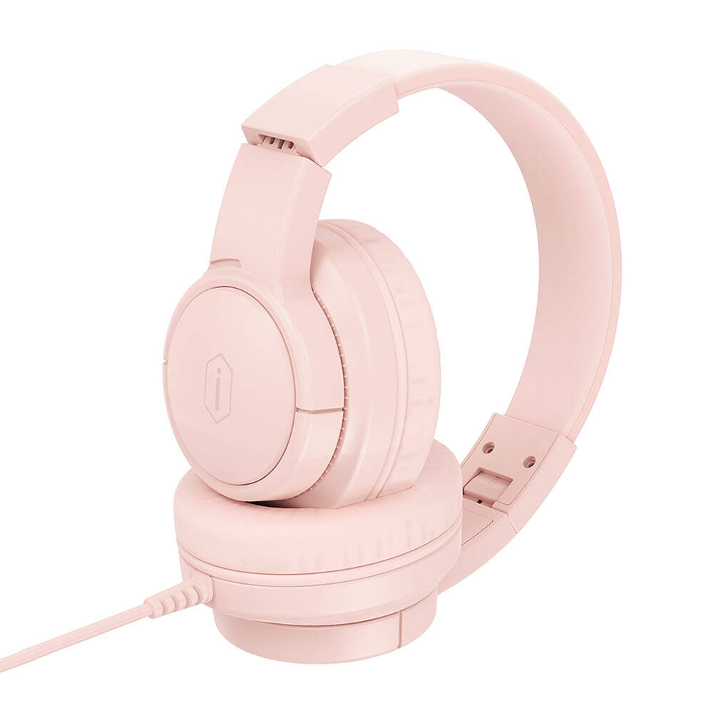 Wiwu KTD-01 Hi-Fi Ses Kaliteli Kablolu Katlanabilir 3.5mm Kulak Üstü Kulaklık Pembe