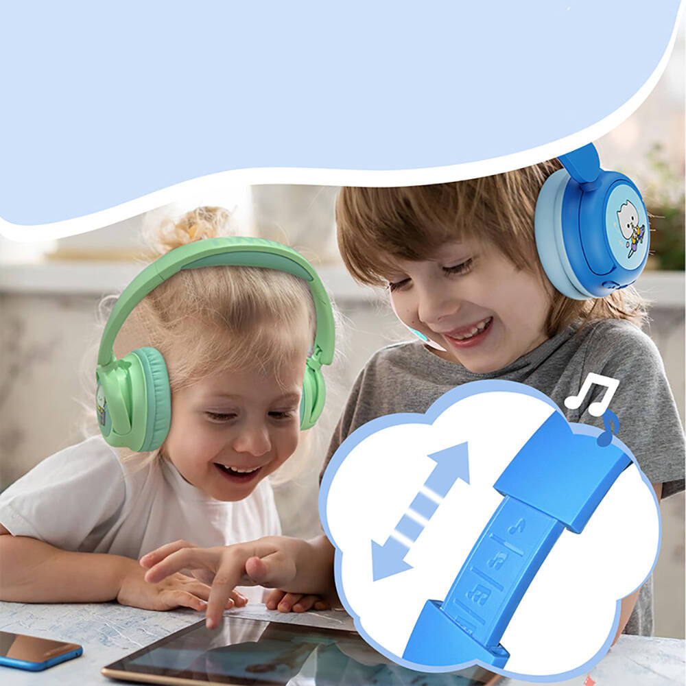 Wiwu KTD-02 Adjustable Over-Ear Wired and Bluetooth 5.3 Kids Headphones Blue