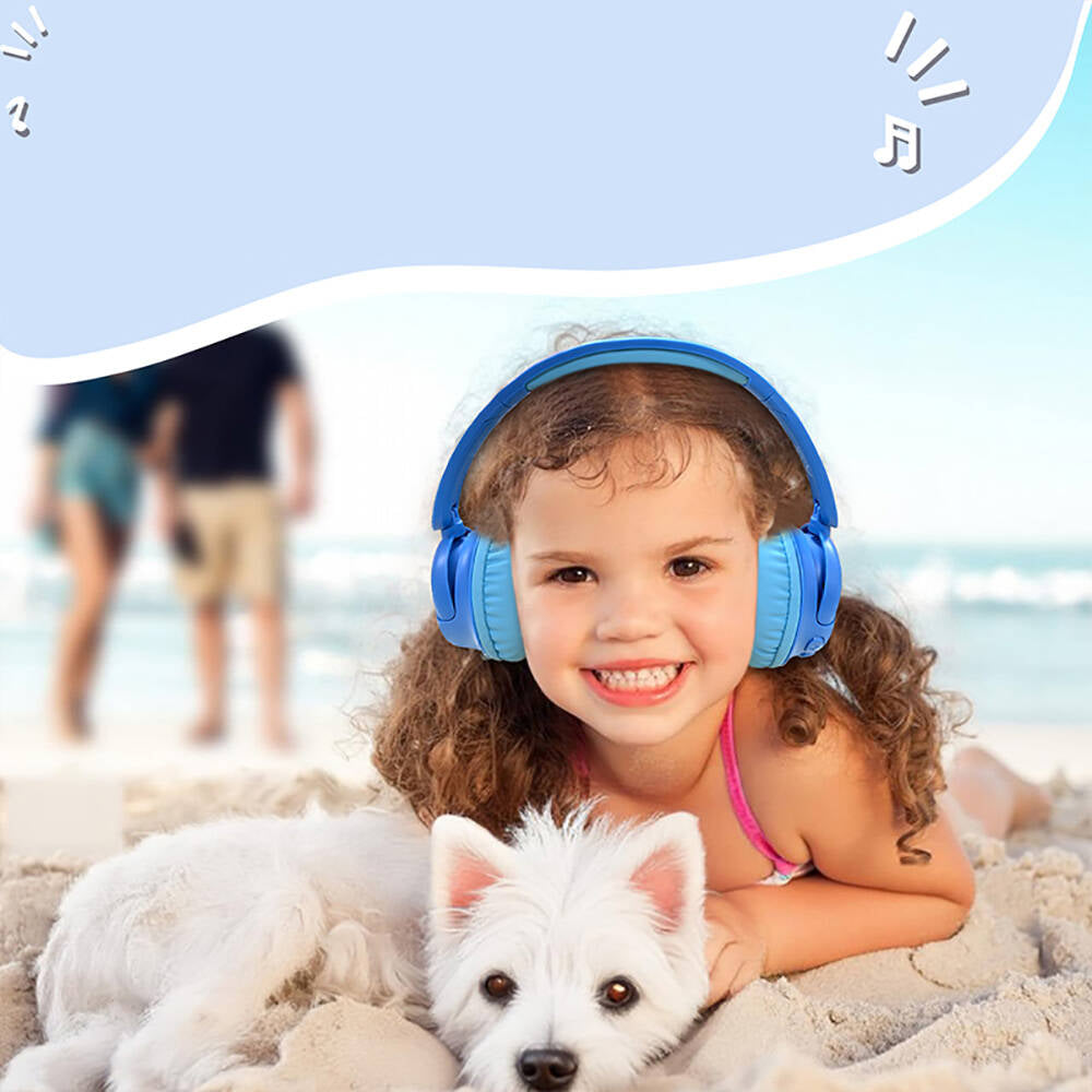 Wiwu KTD-02 Adjustable Over-Ear Wired and Bluetooth 5.3 Kids Headphones Blue