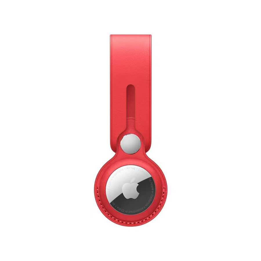 Wiwu Leather Ouch Airtag Keychain Red