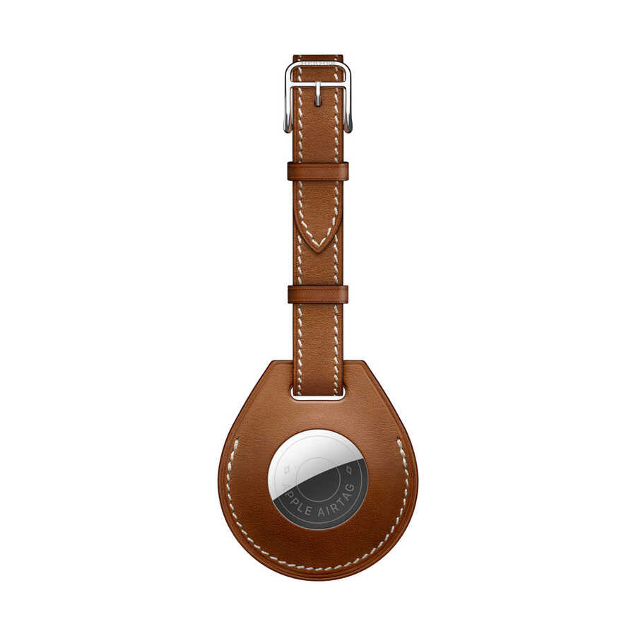 Wiwu Luggage Tag Airtag Keychain Brown