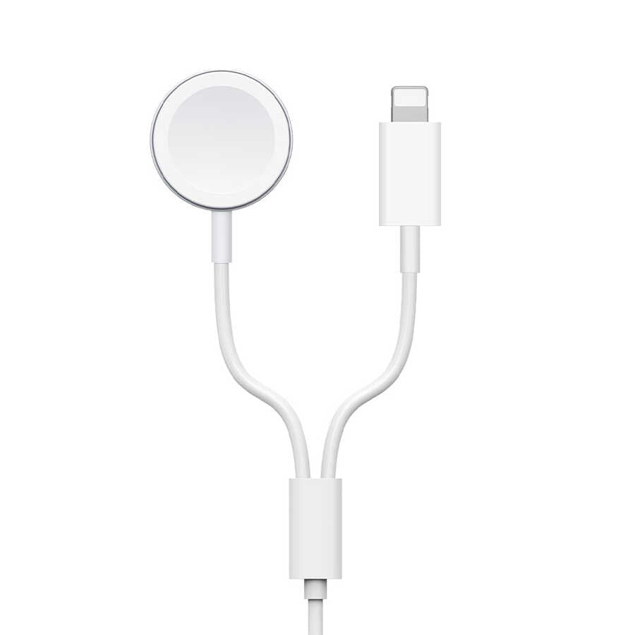 Wiwu M10 2 in 1 Wireless and Lightning PD Charging Cable White