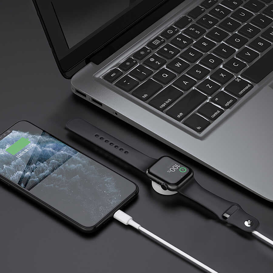 Wiwu M10 2 in 1 Wireless and Lightning PD Charging Cable White