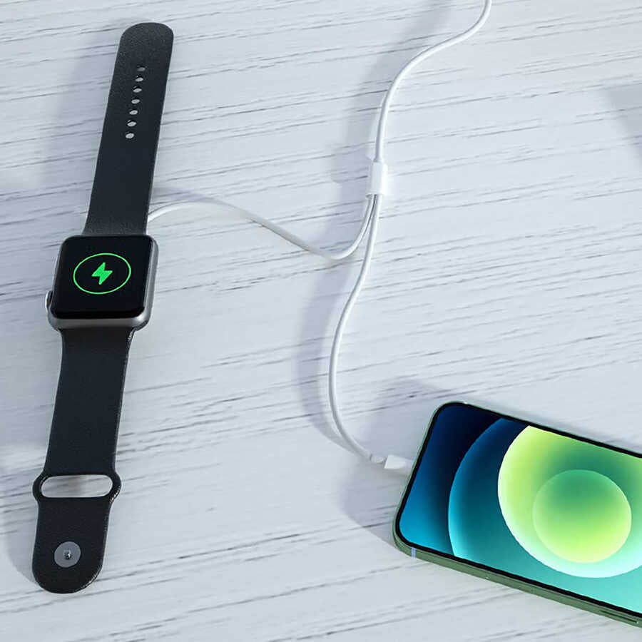 Wiwu M10 2 in 1 Wireless and Lightning PD Charging Cable White