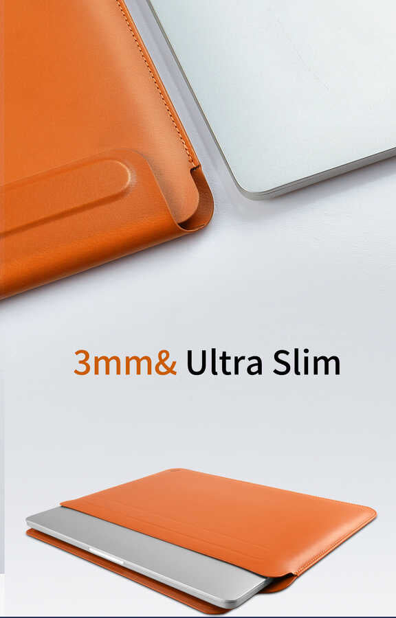 Apple Macbook 16.2' 2021 Wiwu Macbook Skin Pro Portable Stand Case Brown