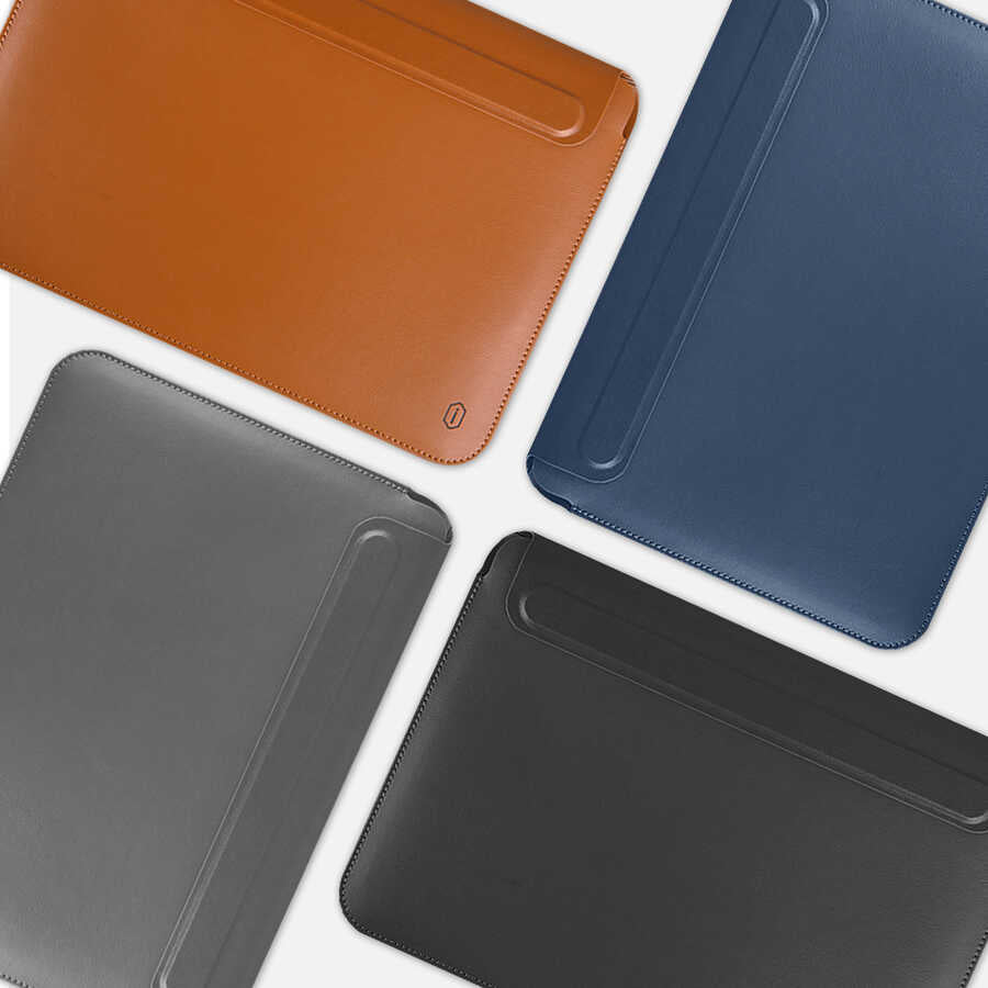 Apple Macbook 16.2' 2021 Wiwu Macbook Skin Pro Portable Stand Case Black